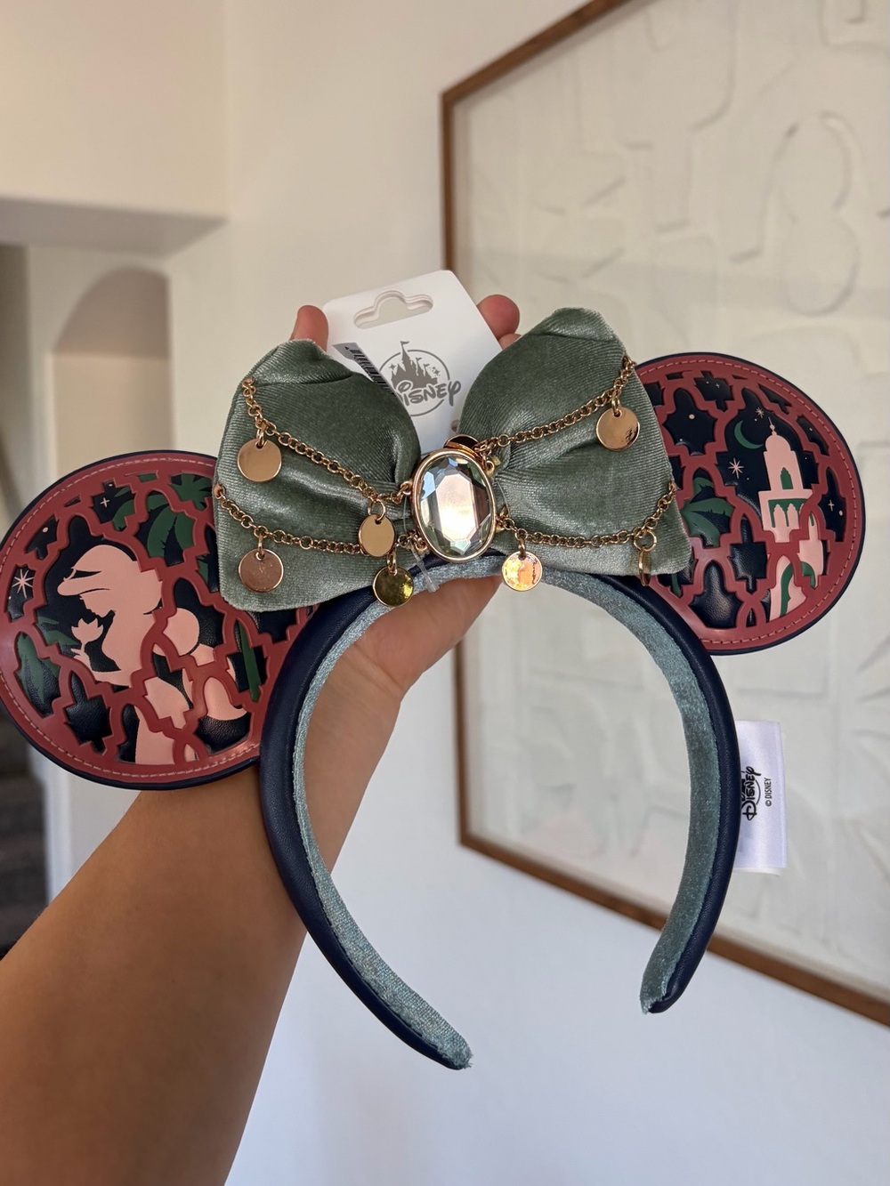 Disney Princess Jasmine Ear Headband Green & Pink